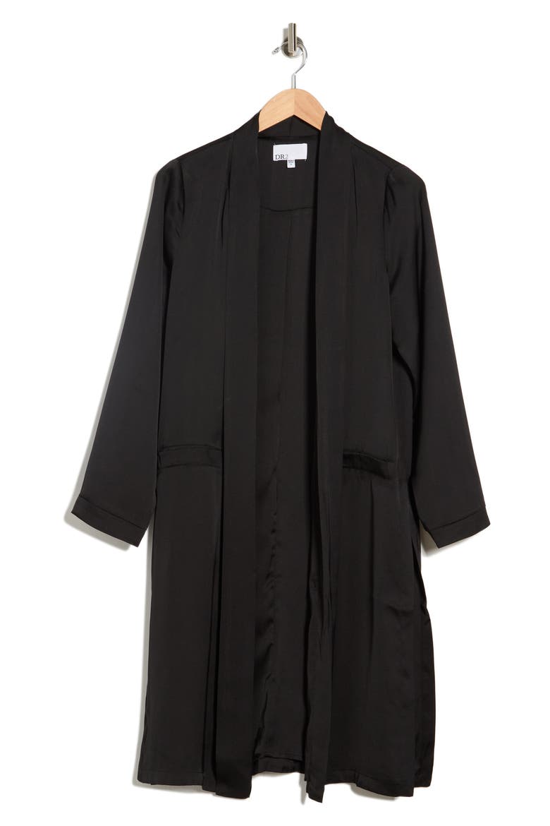 Long Satin Duster, Alternate, color, BLACK