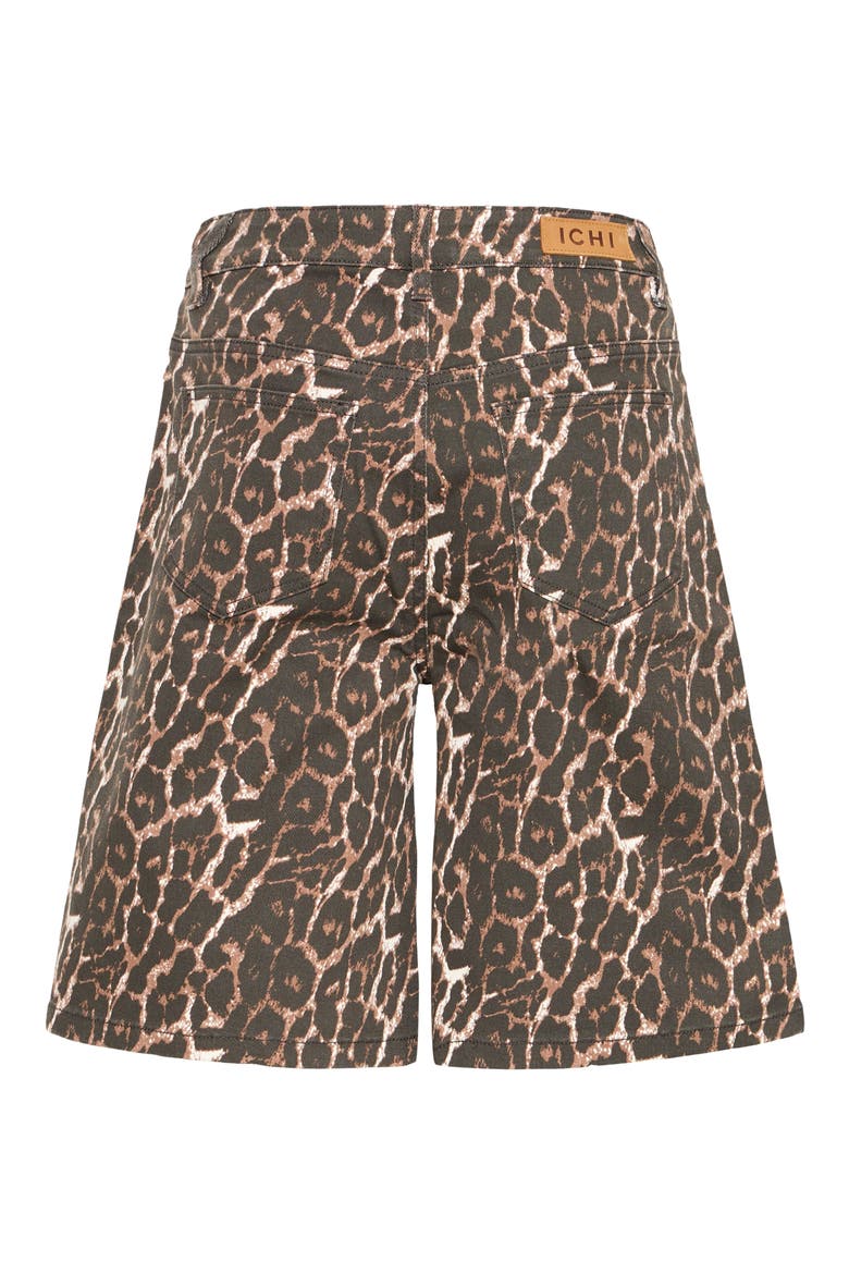 Leopard Print Denim Bermuda Shorts, Alternate, color, LEOPARD