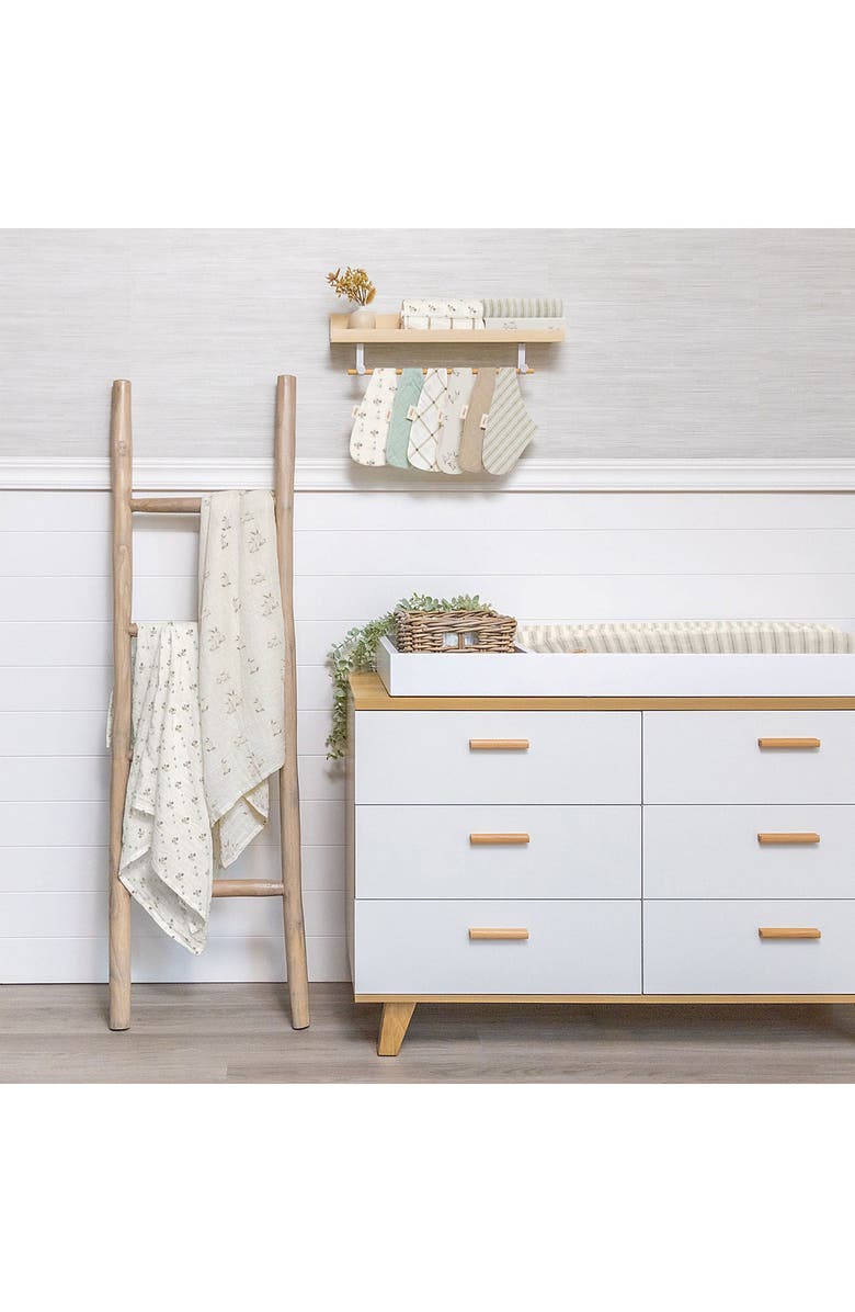 CRANE BABY Avery Cotton Muslin Changing Pad Cover, Alternate, color, White