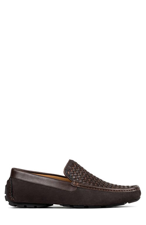 Donald Pliner Damiano Woven Moc Toe Loafer In Dark Brown/dark Brown
