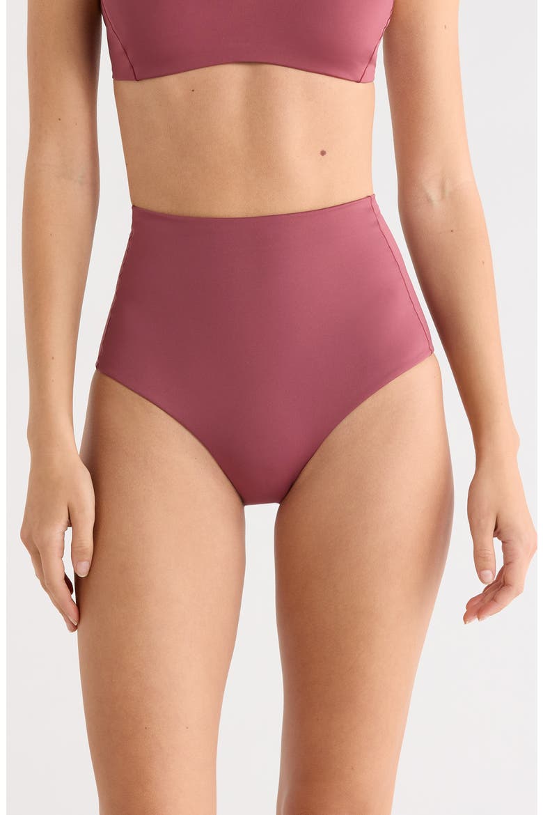 Hi Tide High Waist Bikini Bottoms, Main, color, DESERT PLUM PURPLE