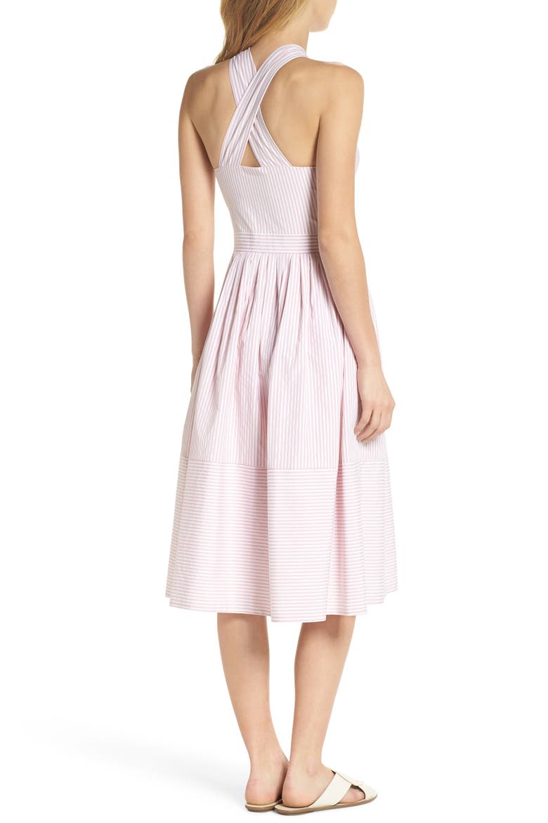 Claire Stripe Halter Dress (Nordstrom Exclusive), Alternate, color, MAUVE/ WHITE
