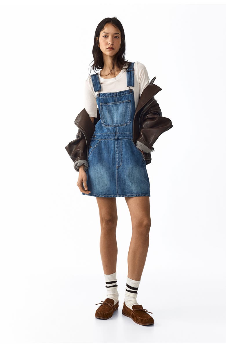 H&M Denim Dungaree Dress, Alternate, color, Denim Blue