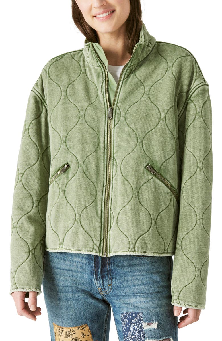 Lucky Brand Washed Cotton Quilted Jacket, Main, color, 