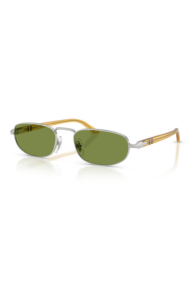 56mm Pillow Sunglasses, Alternate, color, SILVER / GREEN