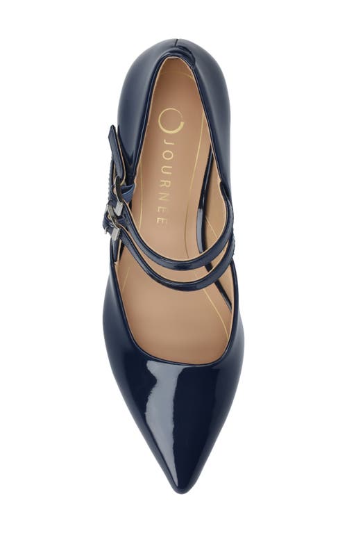 Journee Collection Journee Womens Carnation Medium And Wide Width Kitten Heel Mary Jane Pumps In Blue