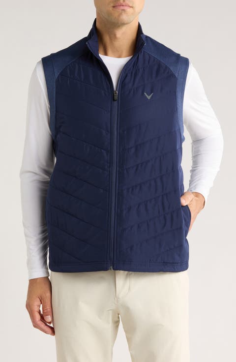 Mixed Media Full Zip Puffer Vest