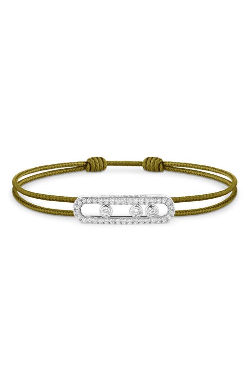 Messika Cares Pavé 18ct White-gold And 0.26ct Diamond Cord Bracelet In White Gold