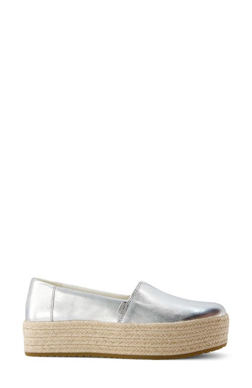 Toms Valencia Platform Espadrille In Silver