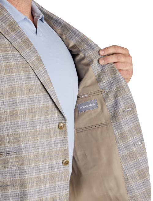 Michael Kors Big & Tall Plaid Sport Coat In Gray