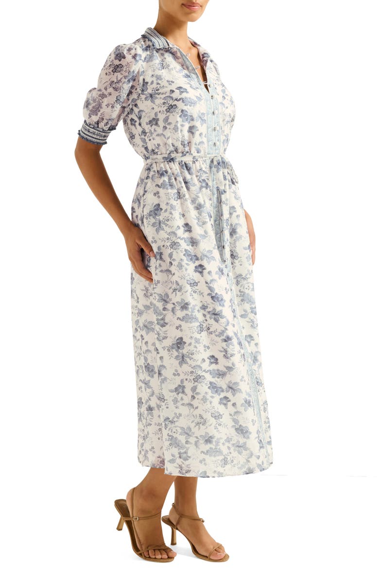 Ever New Rochelle Floral Midi Shirtdress, Alternate, color,