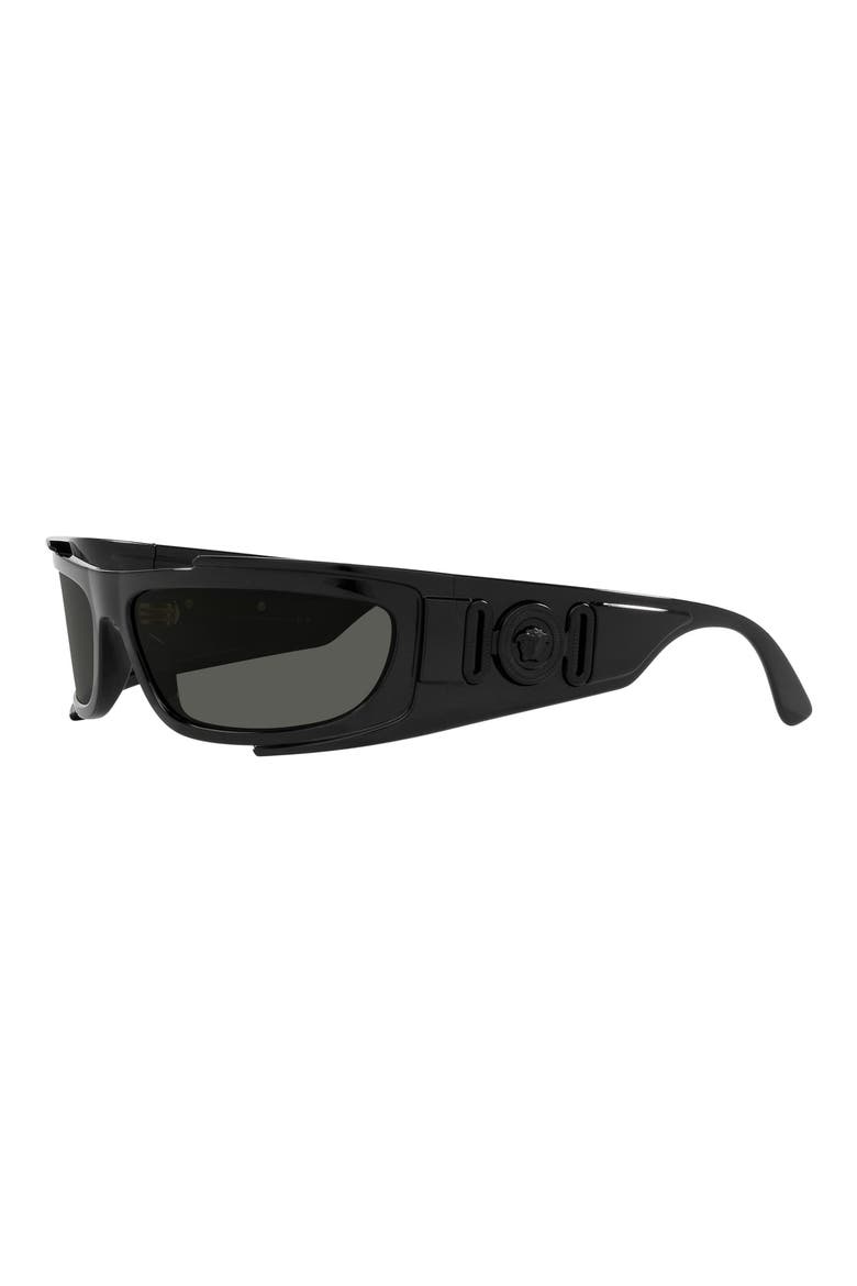67mm Rectangular Sunglasses, Alternate, color, BLACK