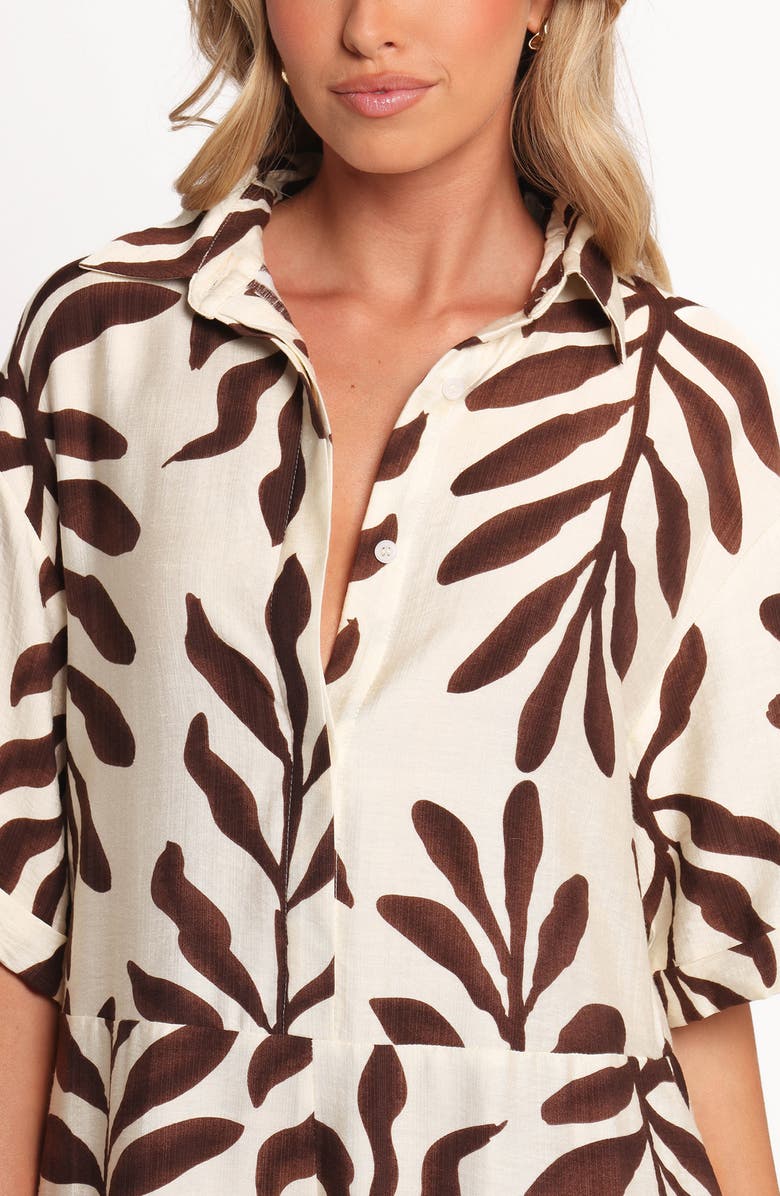 Petal & Pup Kiya Romper, Alternate, color, Brown Palm