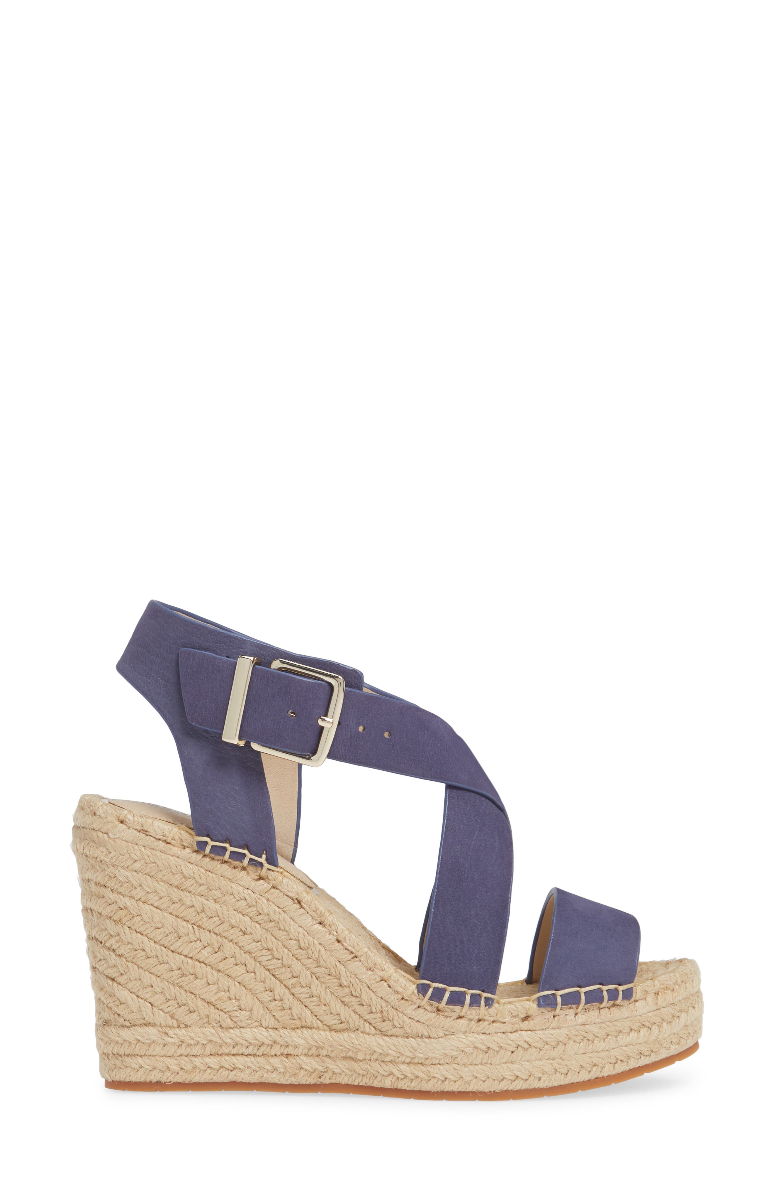 Olivia Espadrille Wedge Platform Sandal, Alternate, color, LAPIS BLUE NUBUCK LEATHER