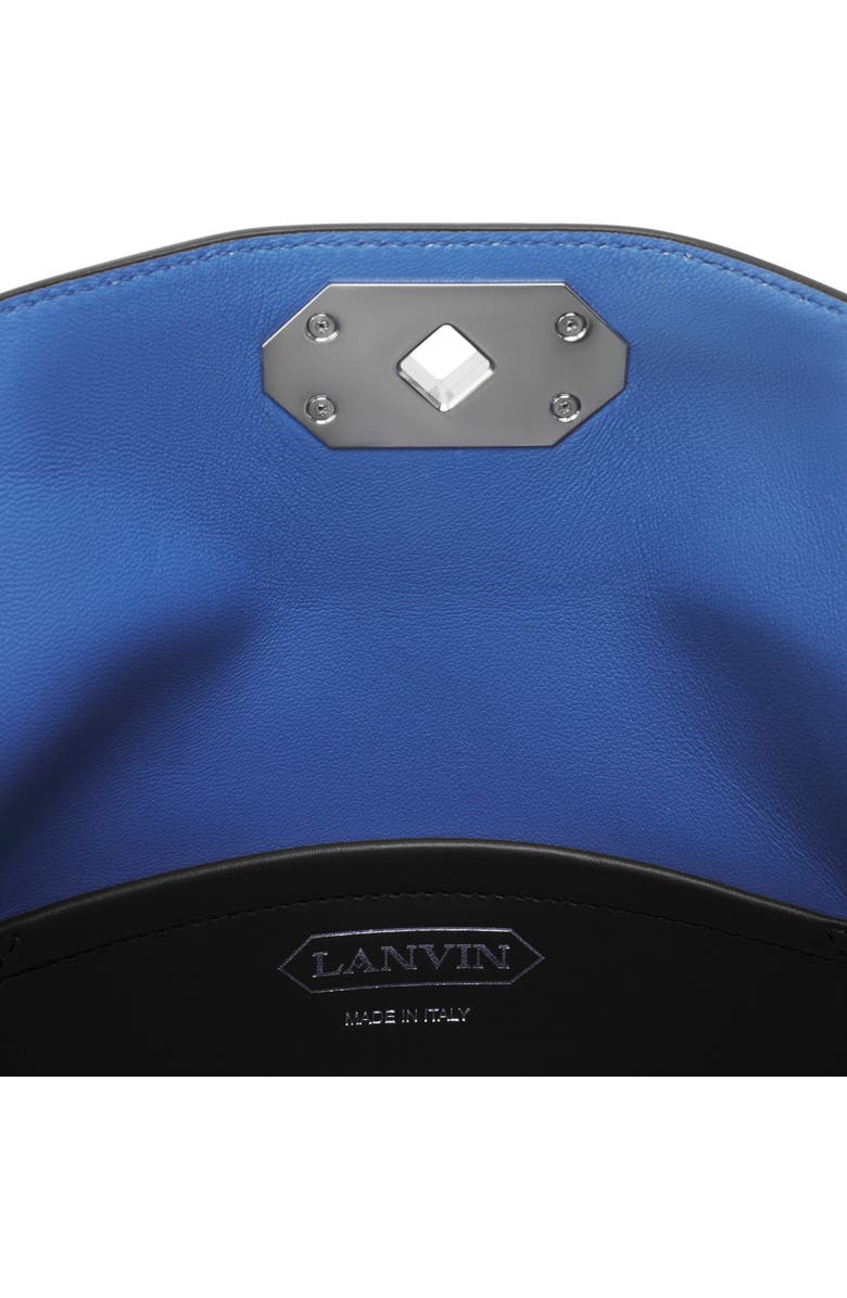 Lanvin Compagnon Asymmetrical Leather Clutch Bag, Alternate, color, Black