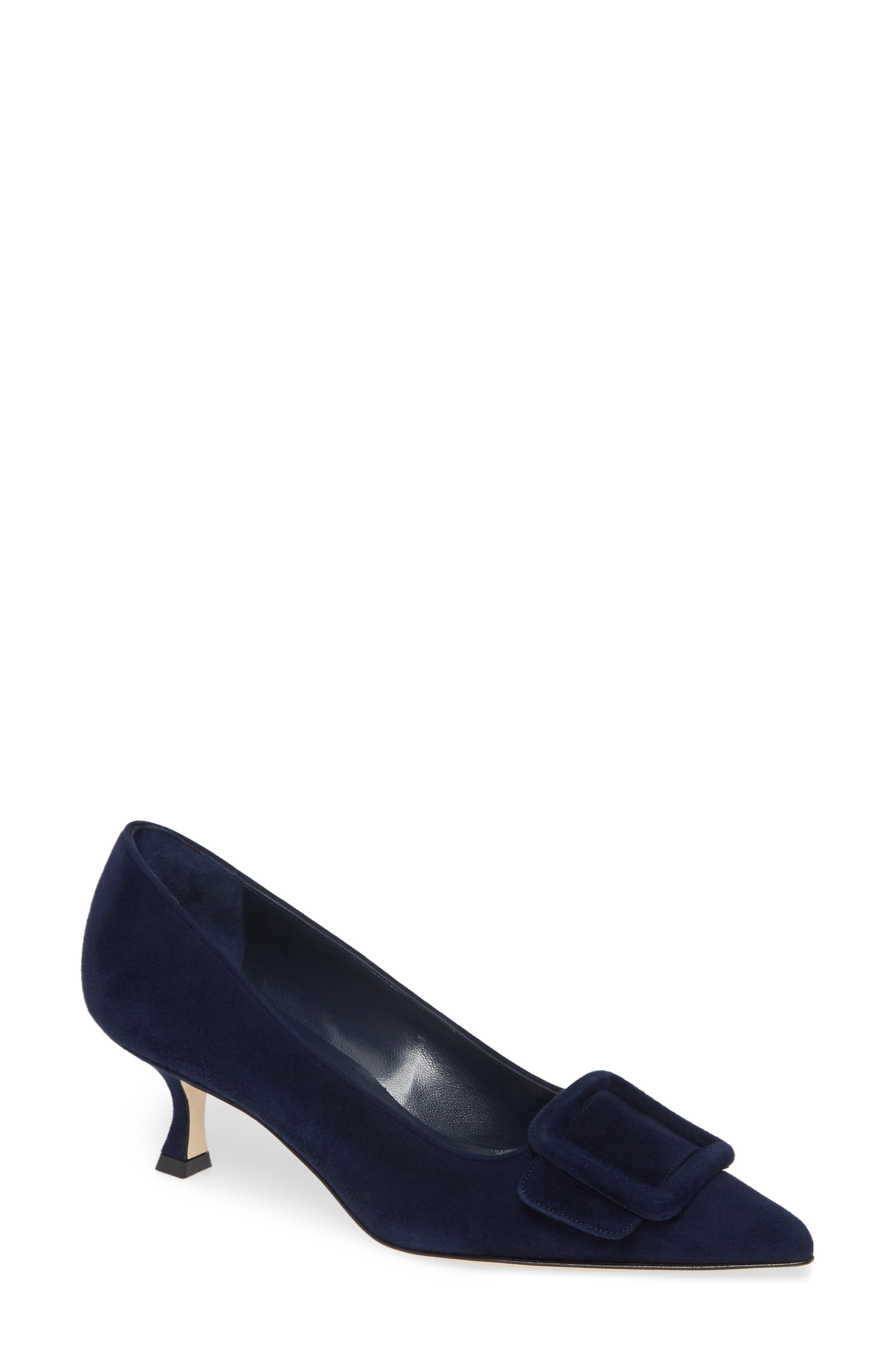 Manolo Blahnik Maysale Buckle Pointed Toe Pump, Main, color, 