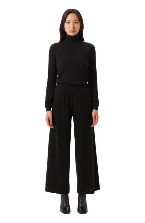 Wide-Leg Cashmere Pants