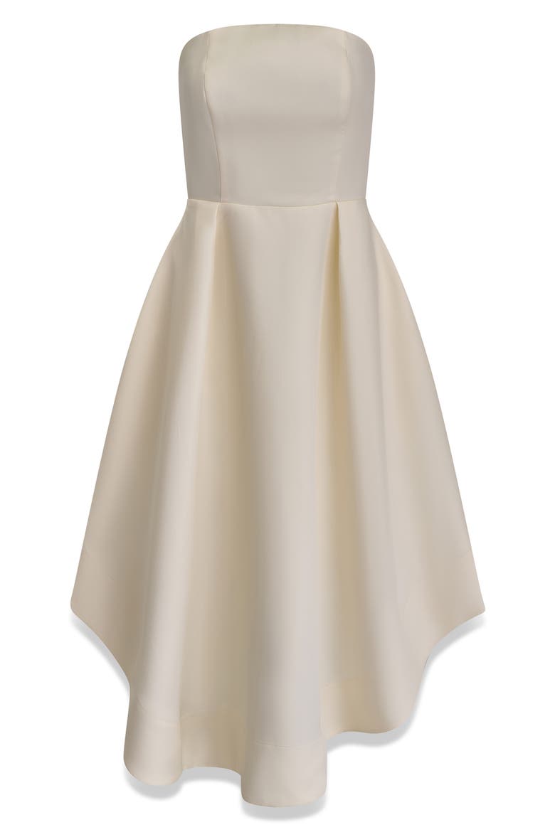 Strapless Satin Gown, Alternate, color, CREAM