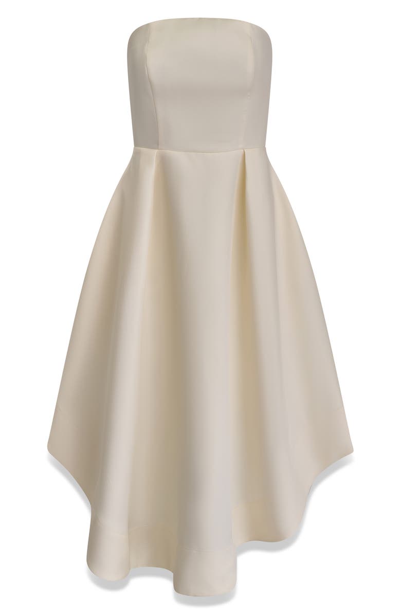 Donna Karan New York Strapless Satin Gown, Alternate, color, Cream