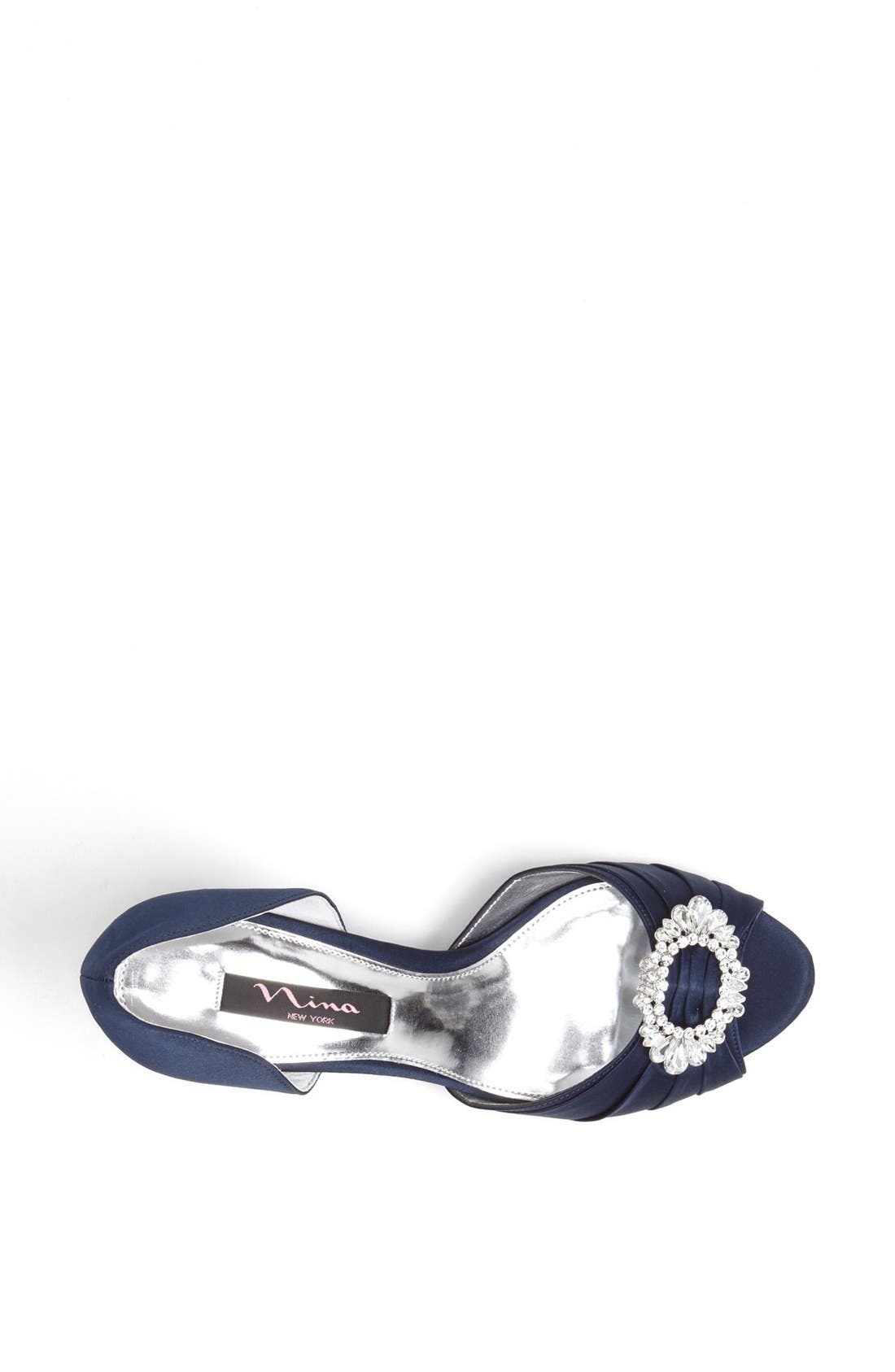 'Crystah' Embellished Satin Pump, Alternate, color, NEW NAVY