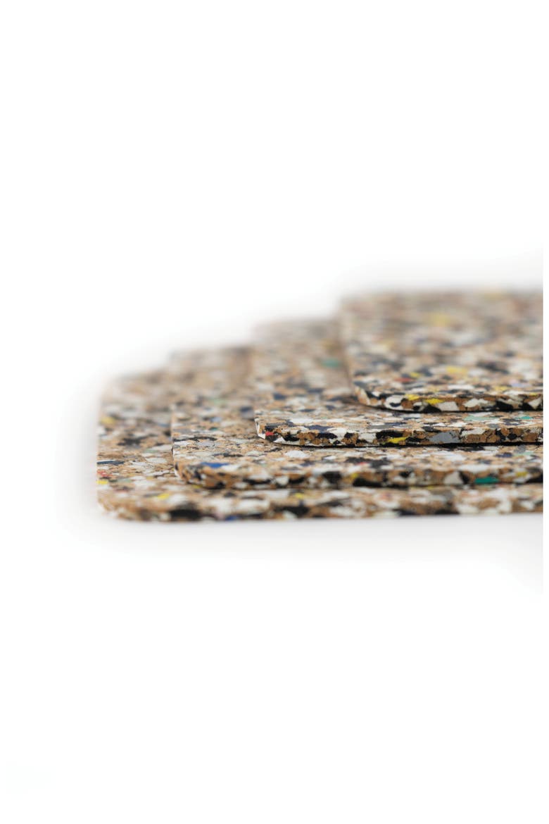 Beach Clean Square Coasters Set of 6, Alternate, color, Natural Cork