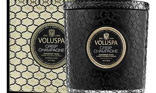 Voluspa Crisp Champagne Boxed Luxe Candle In Black