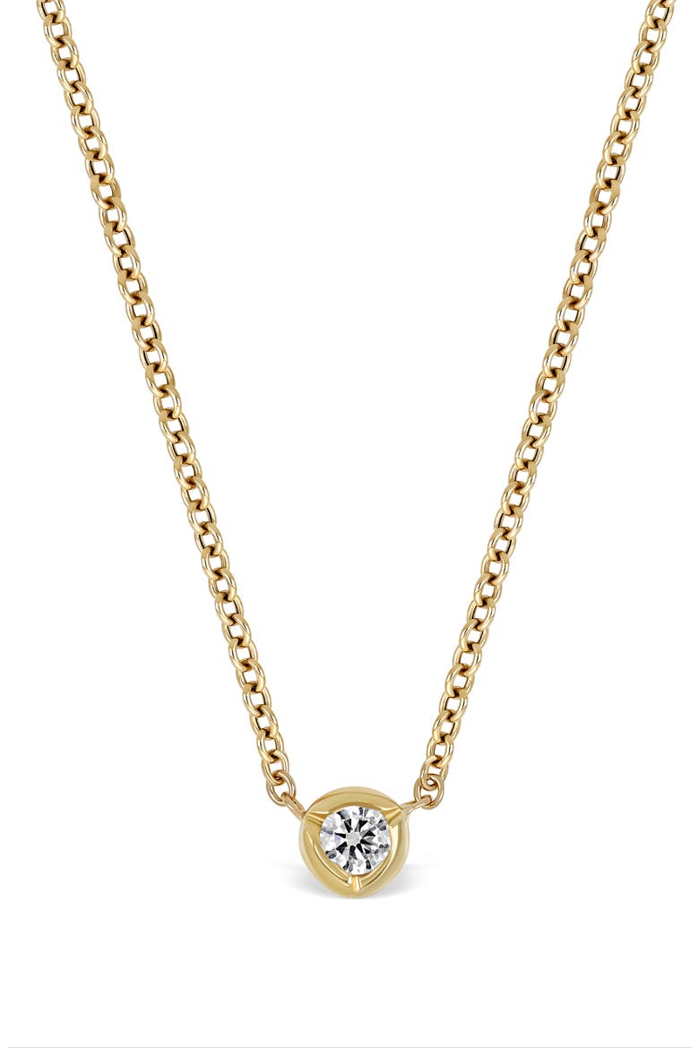 Petite Bezel Diamond Solitaire Necklace, Alternate, color, YELLOW