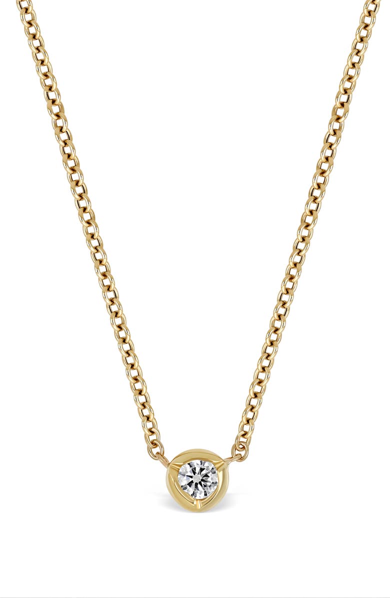 Bony Levy Petite Bezel Diamond Solitaire Necklace, Alternate, color, Yellow Gold/ Diamond
