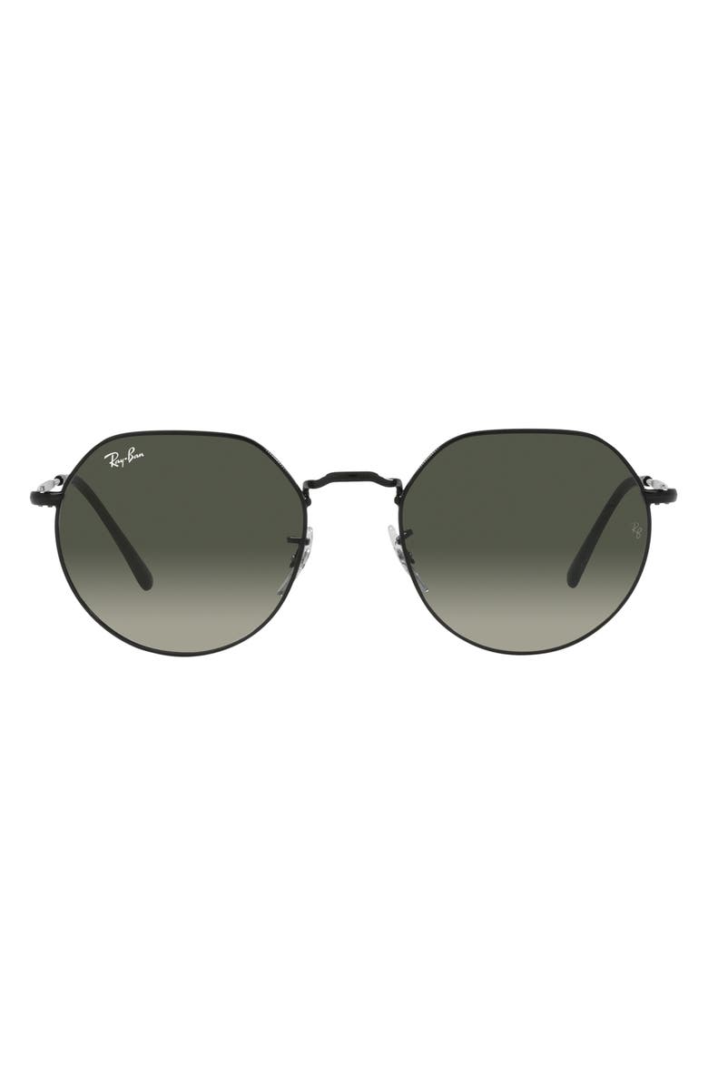 Ray-Ban Jack 53mm Round Sunglasses, Main, color, Grey Flash