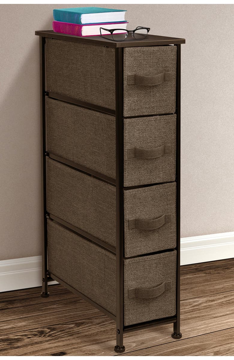 SORBUS Pink 4 Drawers Chest Dresser, Main, color, Pink