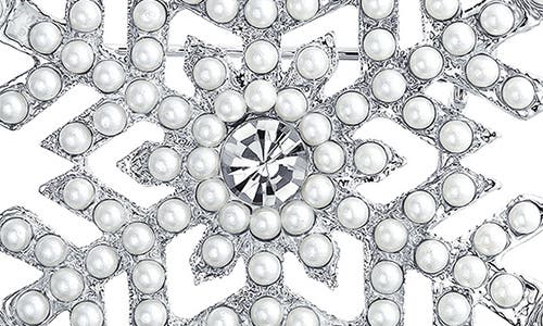 Bling Jewelry Crystal Snowflake Brooch In Metallic