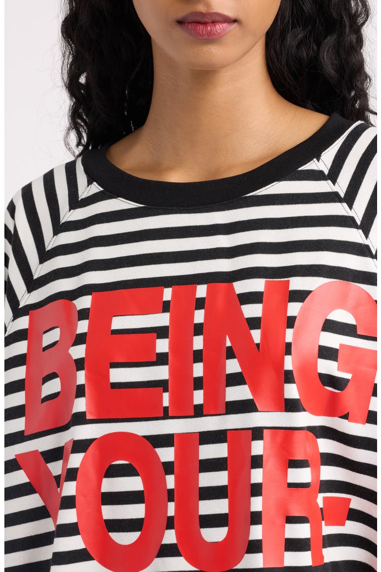 Striped Graphic Sweatshirt, Alternate, color, BLACK AND WHITE STRIPE