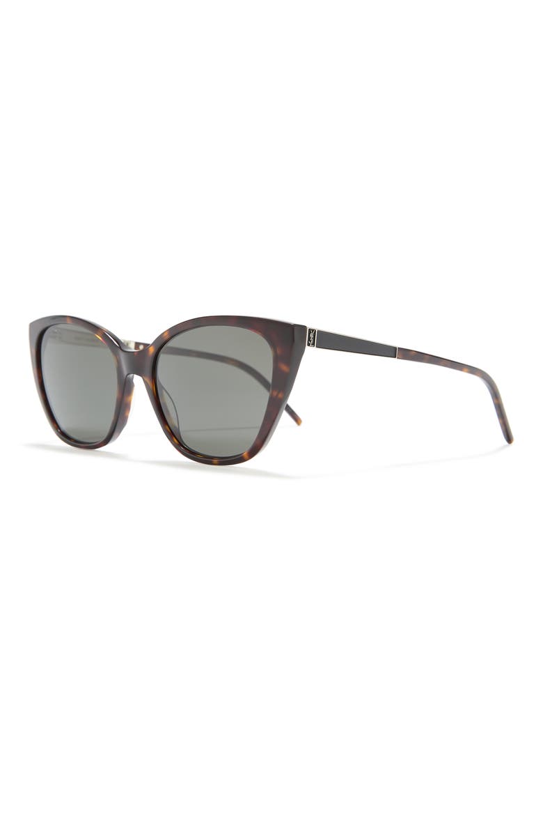 56mm Cat Eye Sunglasses, Alternate, color, HAVANA SILVER GREY