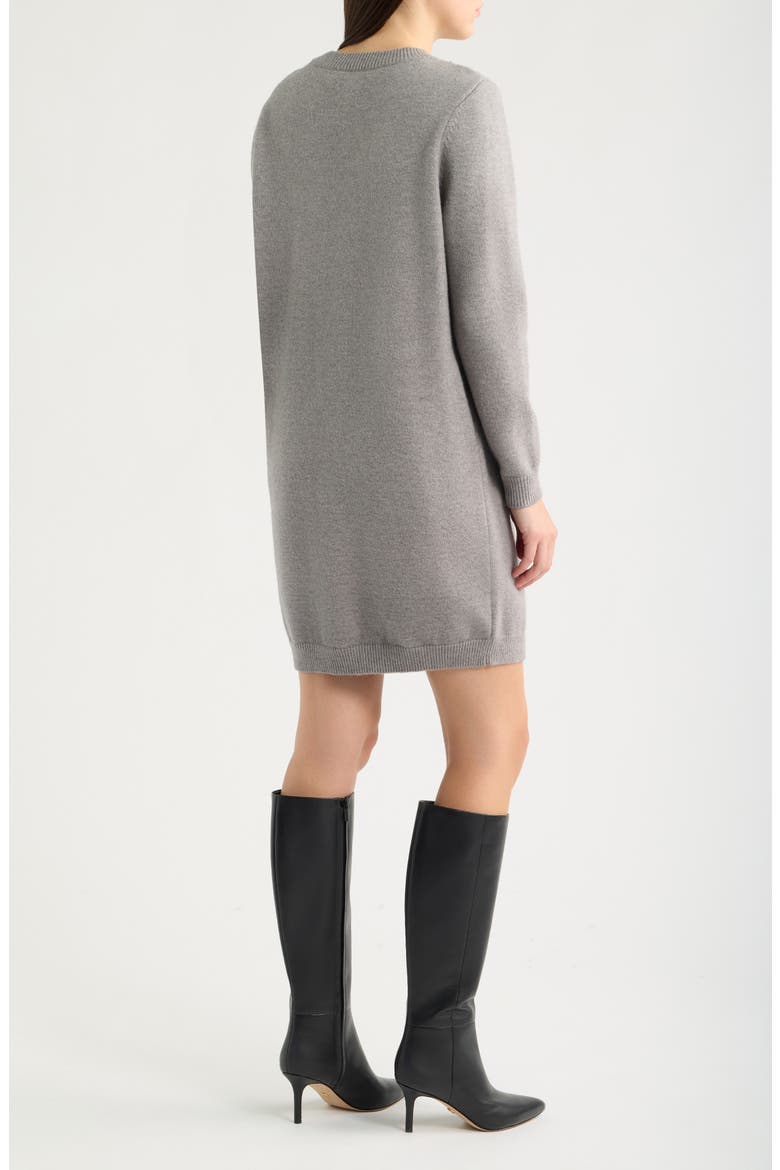 Rhinestone Trim Sweater Dress, Alternate, color, GREY