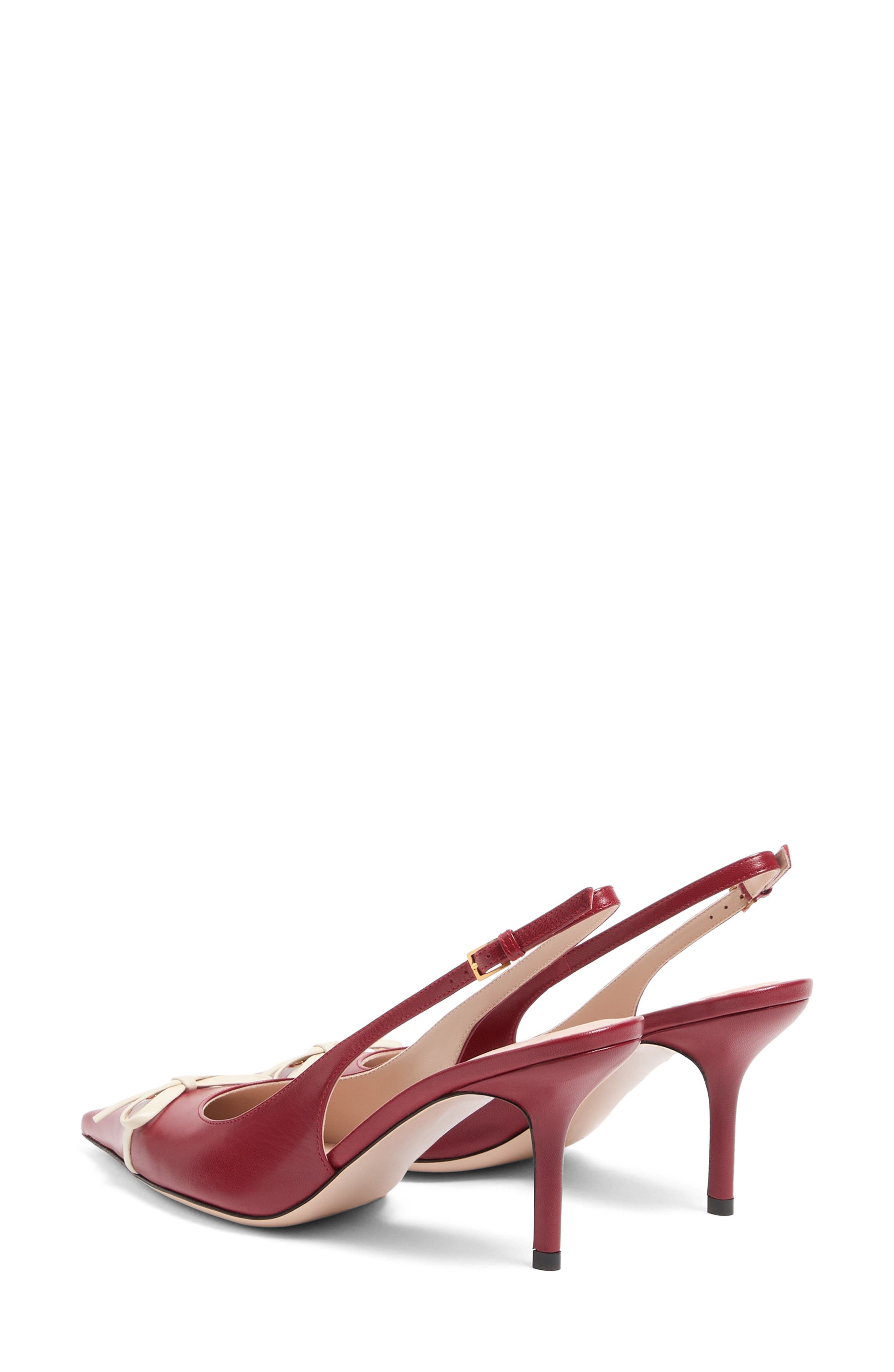 Bepointy Pointed Toe Slingback Pump, Alternate, color, RED/ IVORY