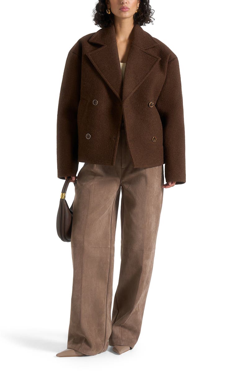 Manière De Voir Mika Unisex Double Breasted Jacket, Alternate, color, Brown