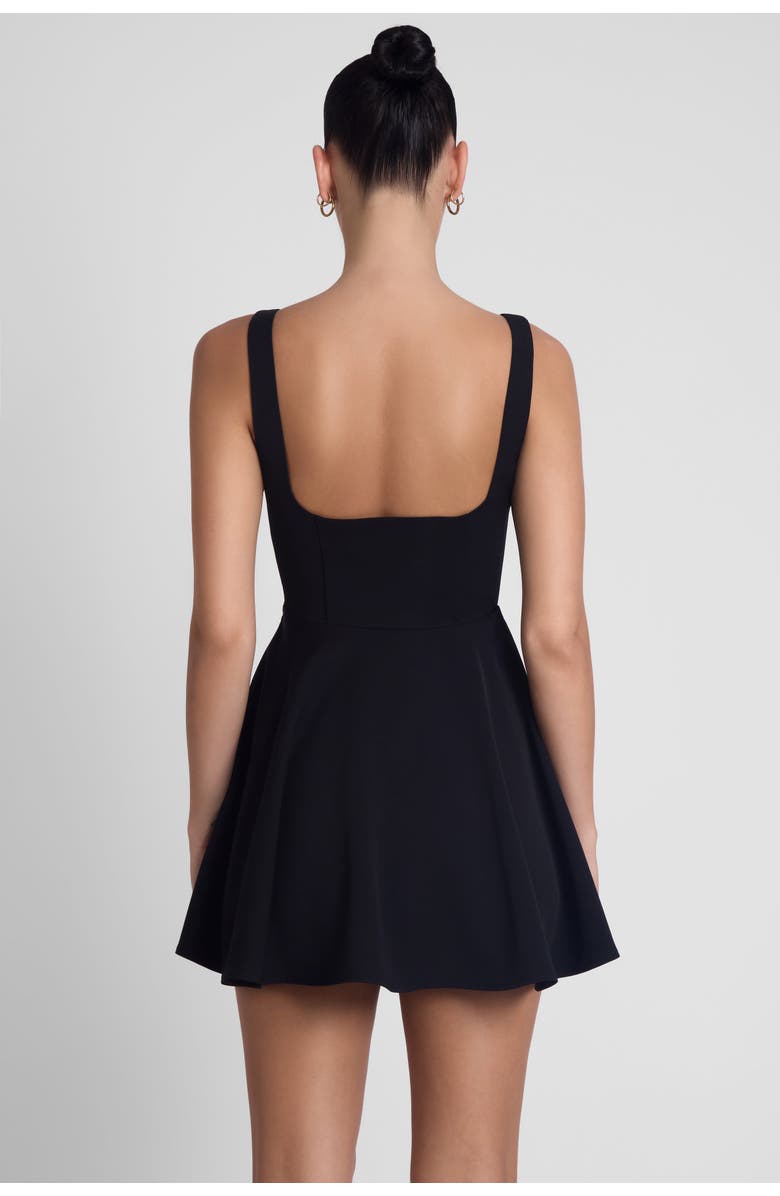 LEAU Sloane Square Neck Corset Mini Dress, Alternate, color, Black