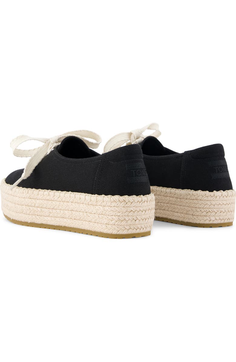 TOMS Valencia Lace-Up Platform Espadrille, Alternate, color, Black