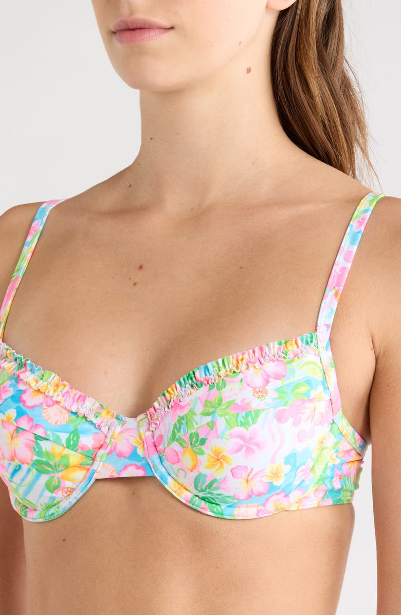 Kulani Kinis Double Ruffle Underwire Bikini Top, Alternate, color, Summer Daydreams