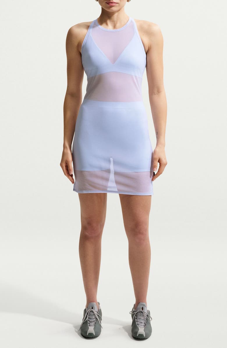 Nike Sportswear Tight Sheer Racerback Dress, Main, color, Hydrogen Blue/ Sail