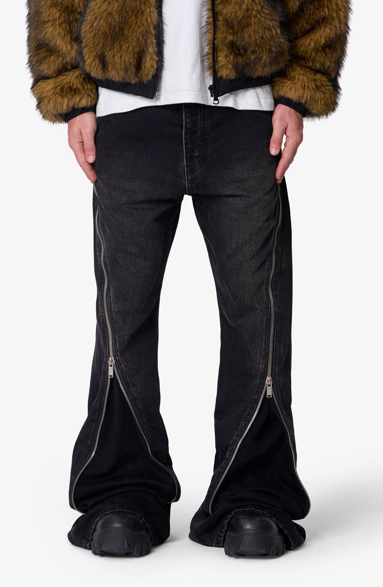 mnml Zipper Extra Flare Leg Jeans, Main, color,