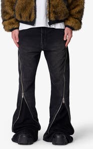 mnml Zipper Extra Flare Leg Jeans