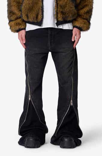 Zipper Extra Flare Leg Jeans