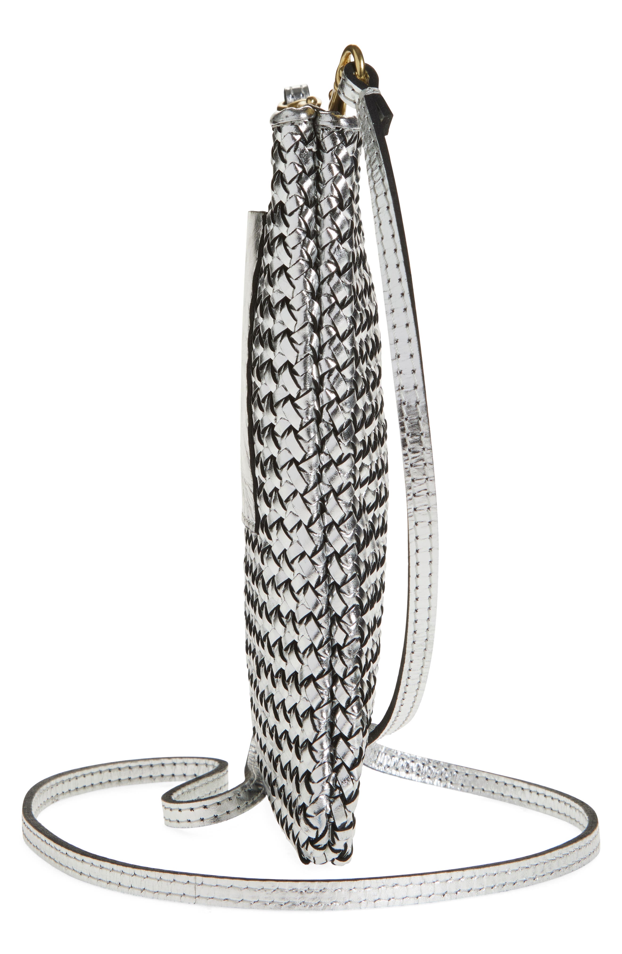 Clare V. Poche Woven Leather Crossbody Bag, Alternate, color, 