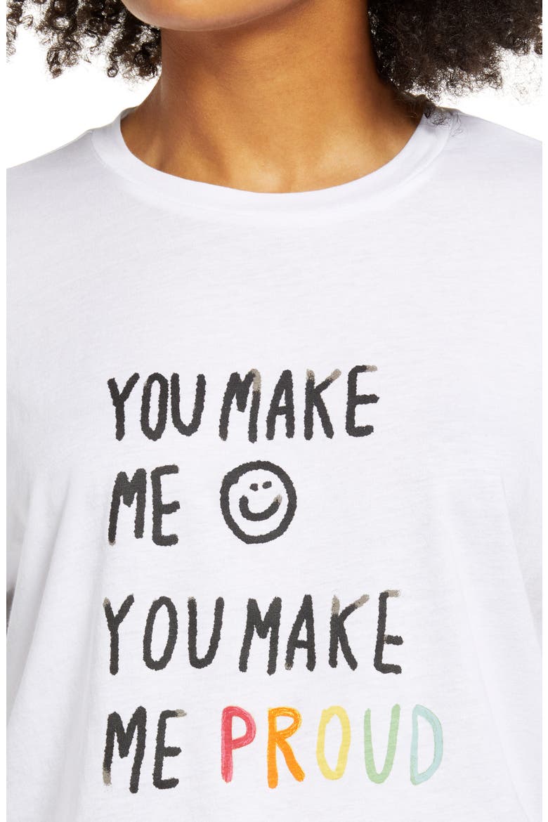 Be Proud by BP. Gender Inclusive Graphic Tee, Alternate, color, WHITE- BLACK MAKE ME PROUD