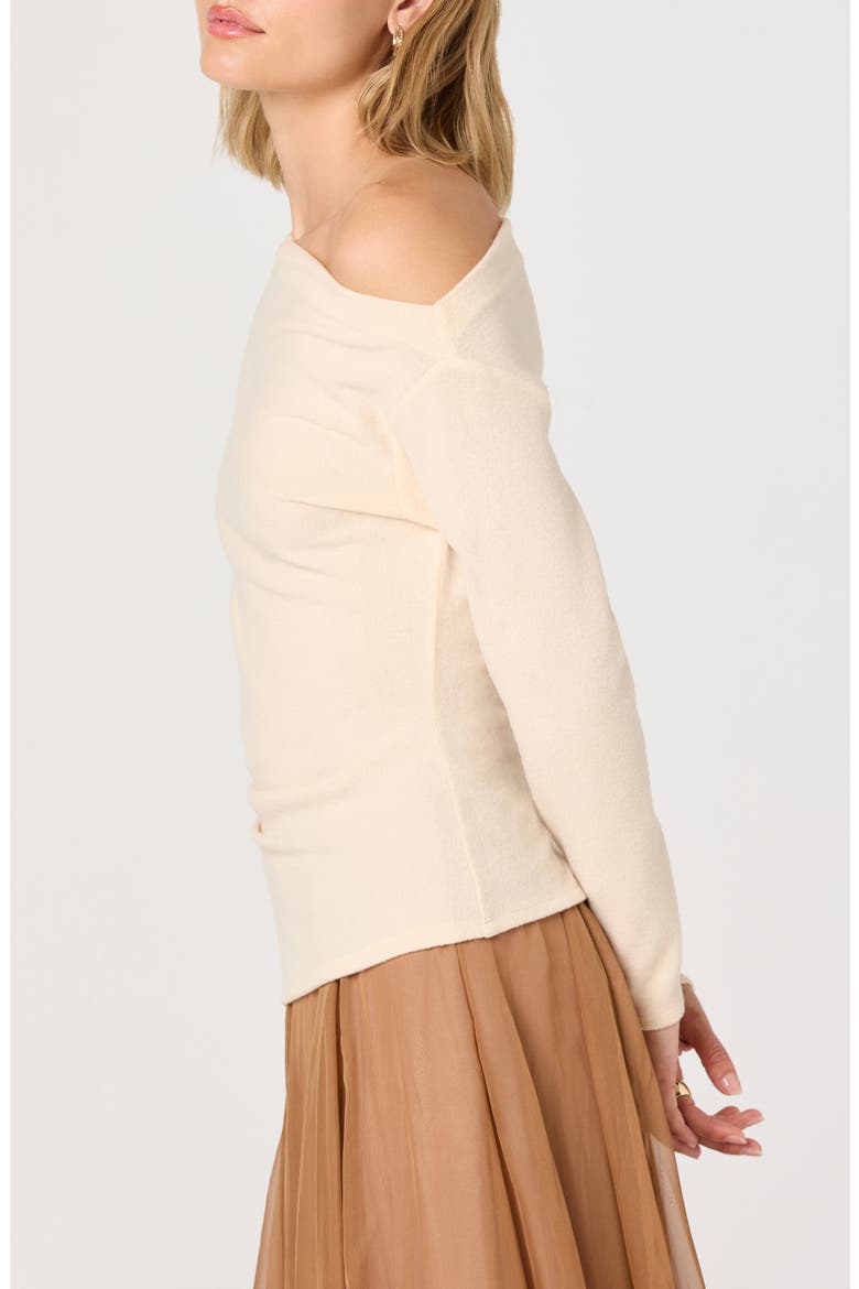 Miah Asymmetrical Long Sleeve Top, Alternate, color, IVORY