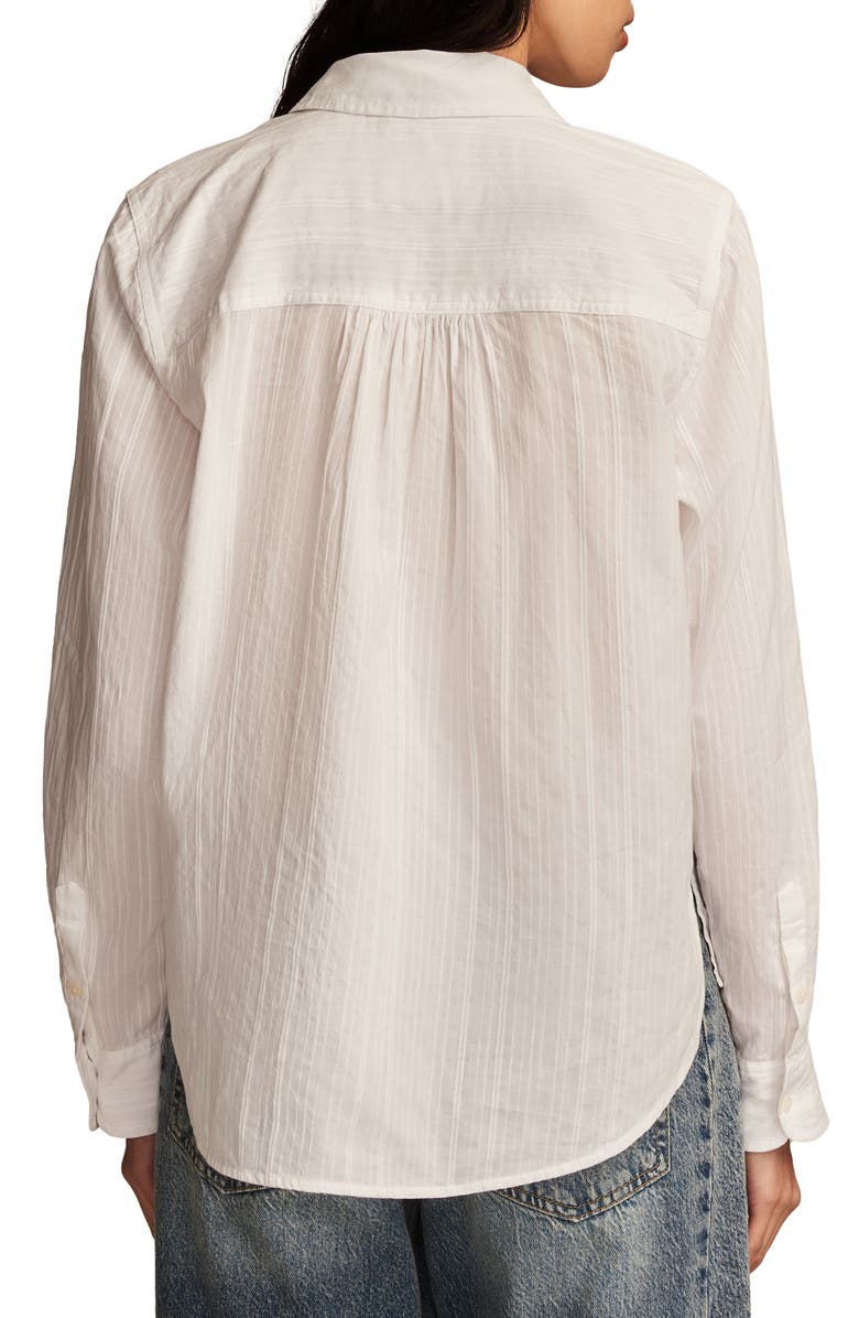 Lucky Brand Variegated Textured Stripe Cotton Button-Up Shirt, Alternate, color,