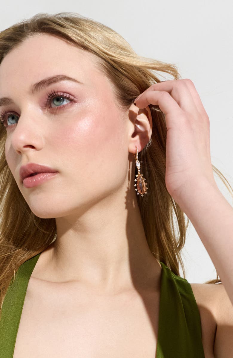 Nadri Mojito Cubic Zirconia Drop Earrings, Alternate, color, Gold