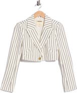 L'AGENCE Izzie Cropped Pinstriped Blazer