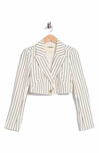 Izzie Cropped Pinstriped Blazer